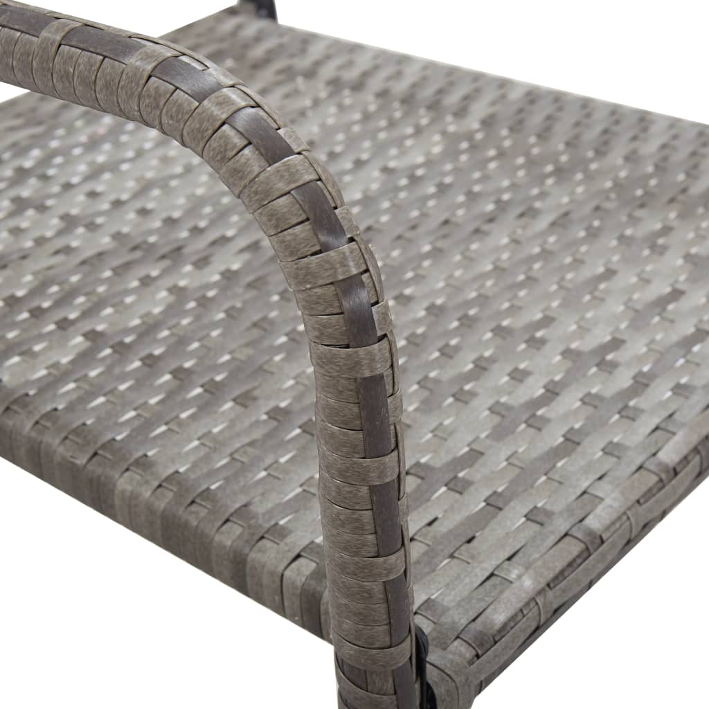 Cadeiras de jantar empilháveis para jardim 6 pcs vime PE cinza