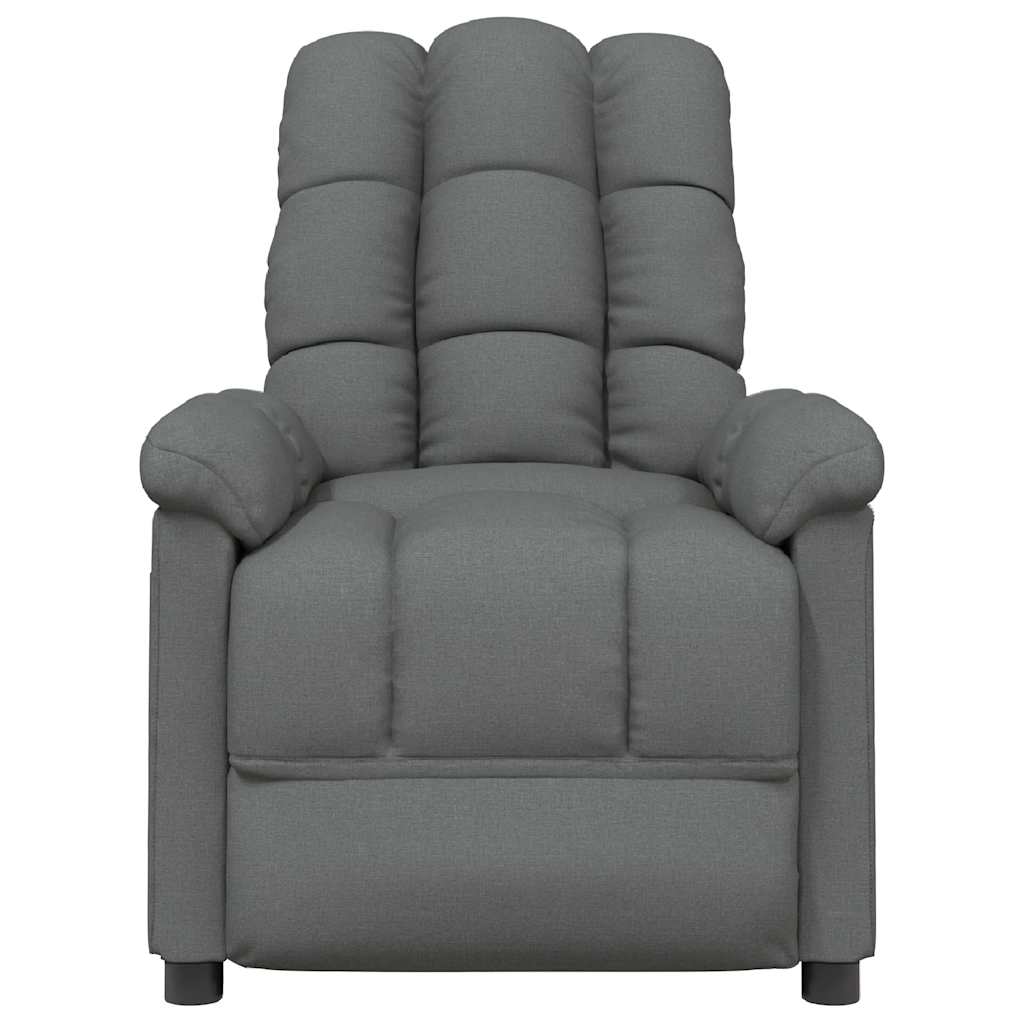 Poltrona de massagens tecido cinzento-escuro