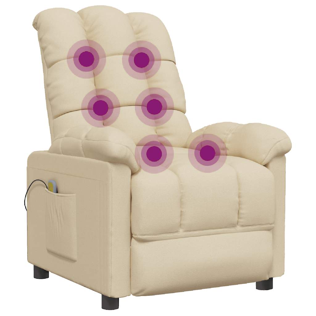 Poltrona de massagens tecido cor creme