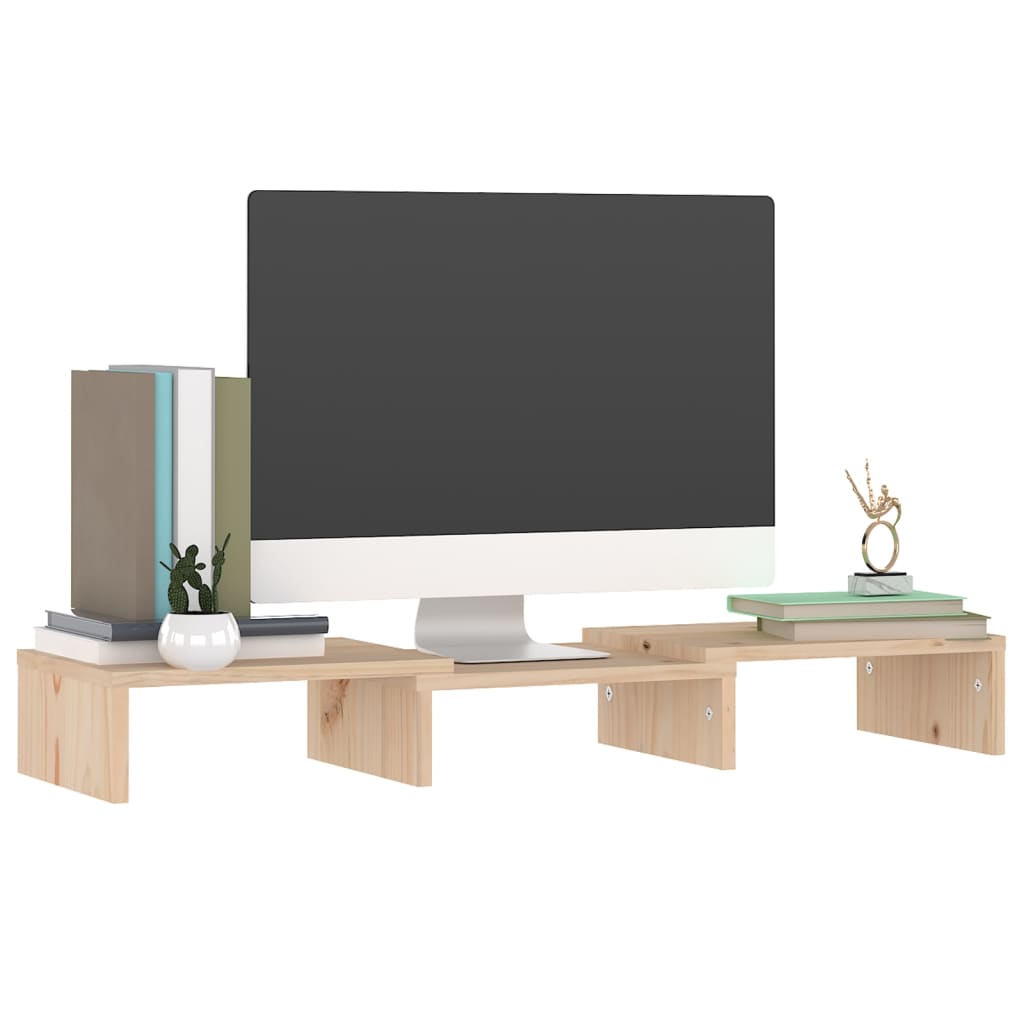 Suporte para monitor 60x24x10,5 cm madeira pinho maciça branco