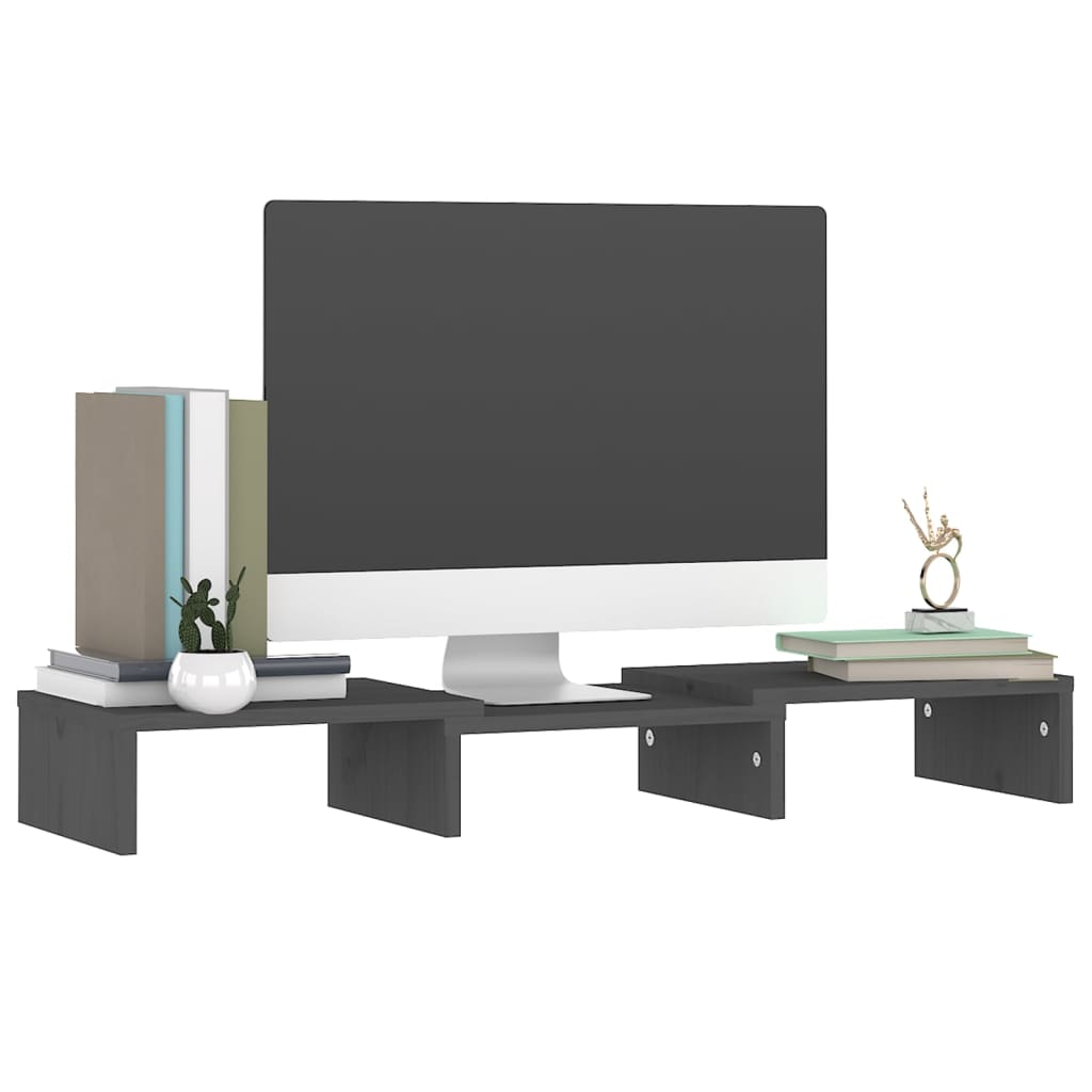 Suporte para monitor 60x24x10,5 cm madeira pinho maciça branco