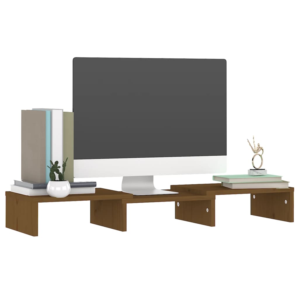 Suporte para monitor 60x24x10,5 cm madeira pinho maciça branco