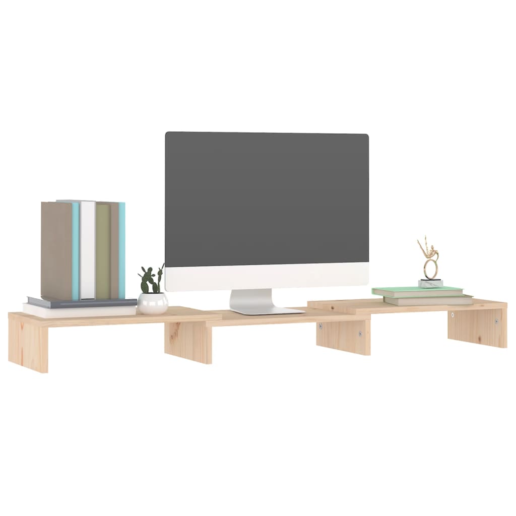 Suporte para monitor 60x24x10,5 cm madeira pinho maciça branco