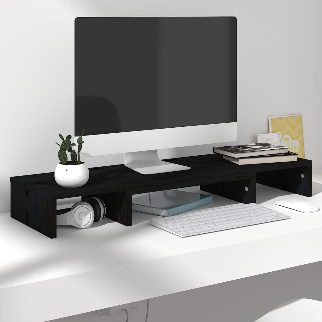 Suporte para monitor 60x24x10,5 cm madeira pinho maciça branco