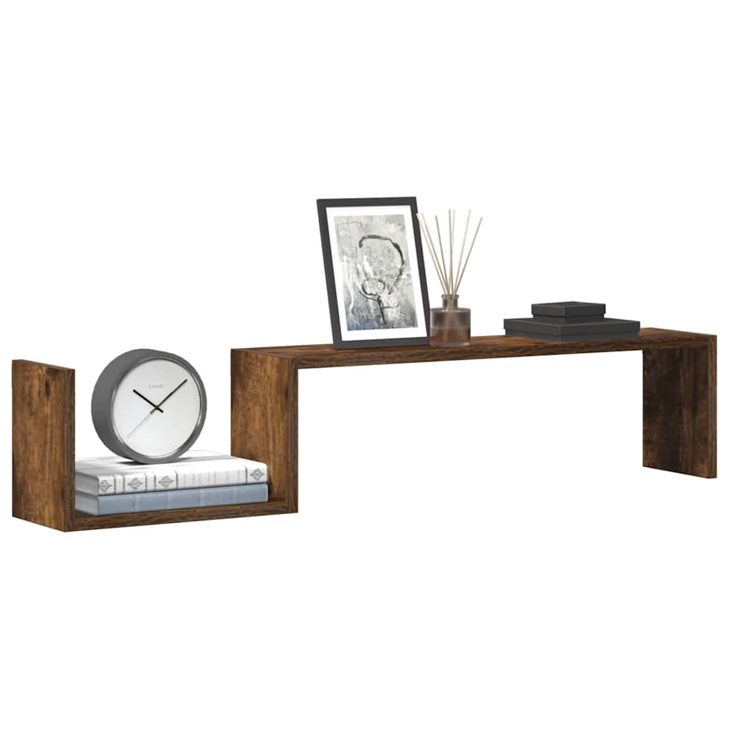 Prateleiras parede 2 pcs derivados madeira 100x15x20 cm cinza