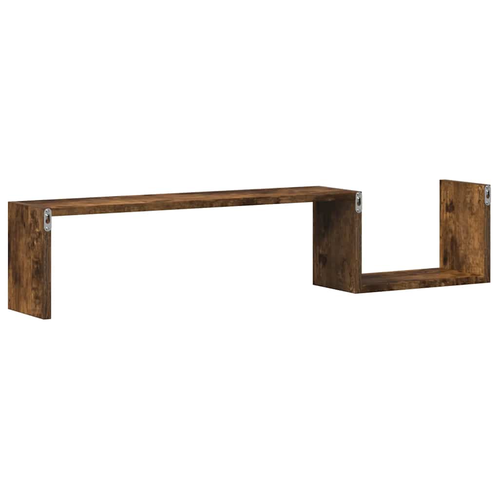 Prateleiras parede 2 pcs derivados madeira 100x15x20 cm cinza
