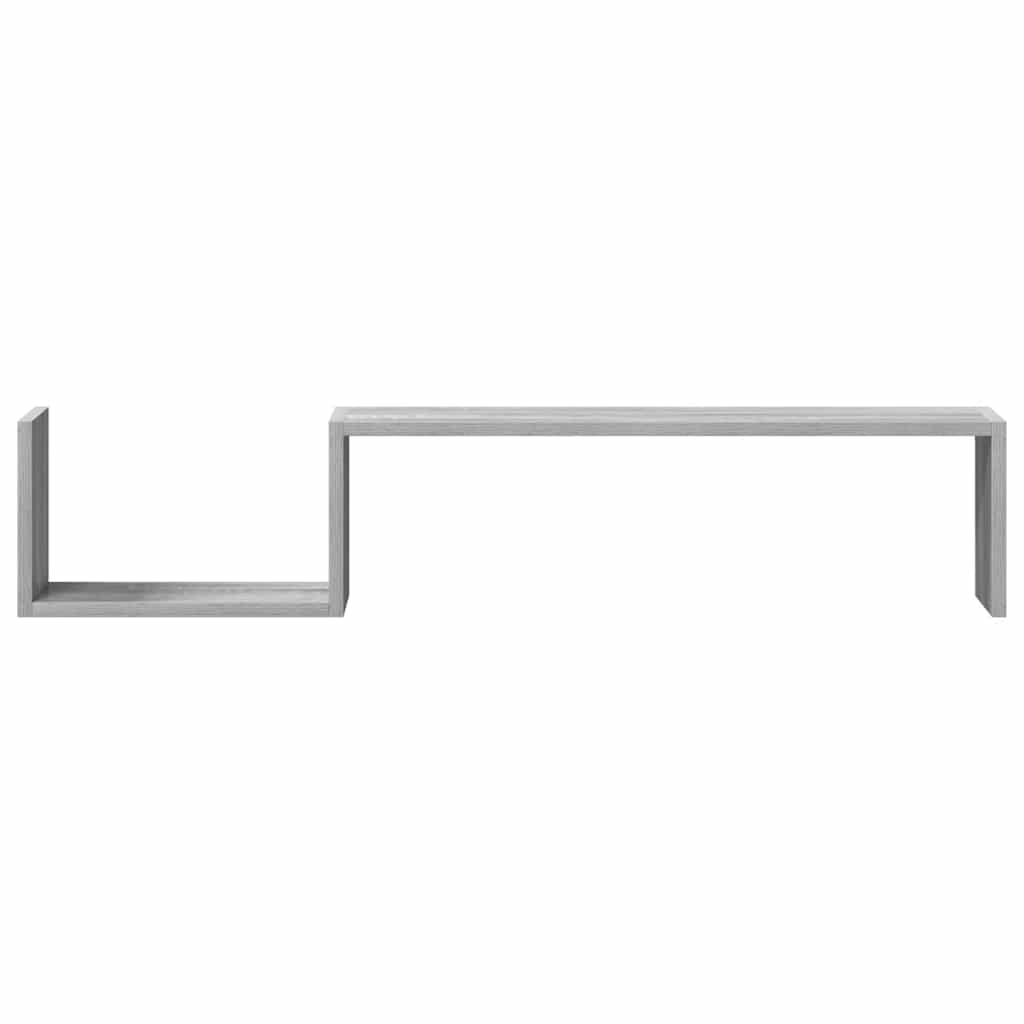 Prateleiras parede 2 pcs derivados madeira 100x15x20 cm cinza