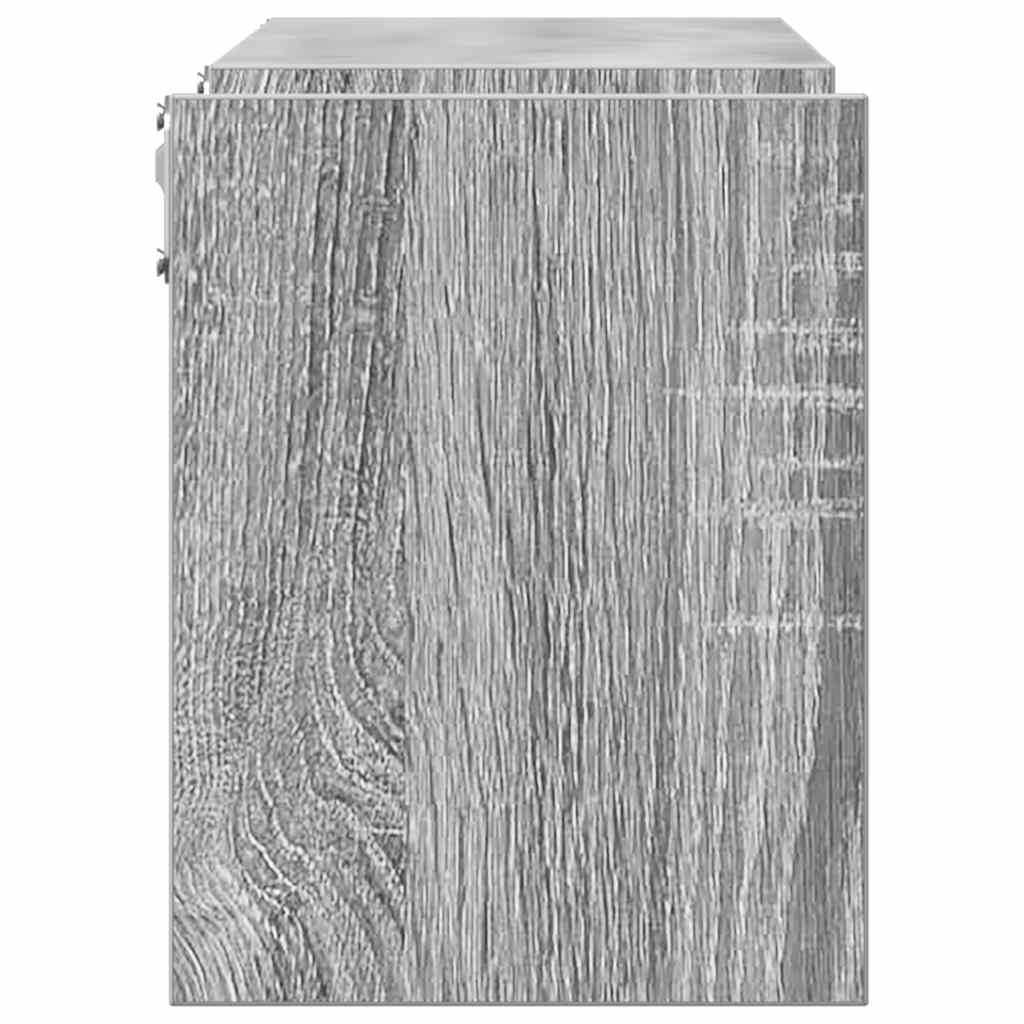 Prateleiras parede 2 pcs derivados madeira 100x15x20 cm cinza