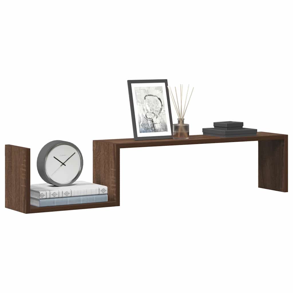 Prateleiras parede 2 pcs derivados madeira 100x15x20 cm cinza