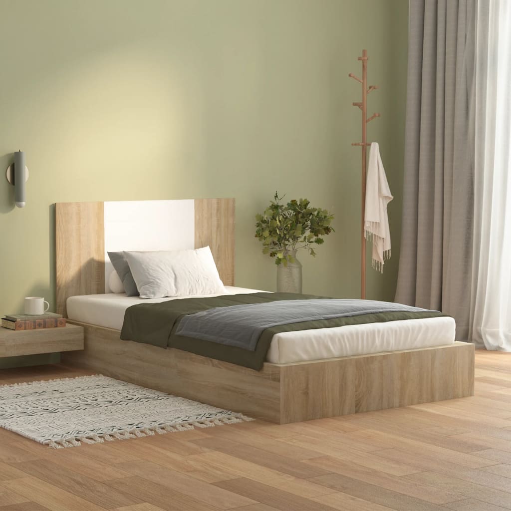 Cabeceira cama 120x1,5x80 cm derivados madeira branco/sonoma