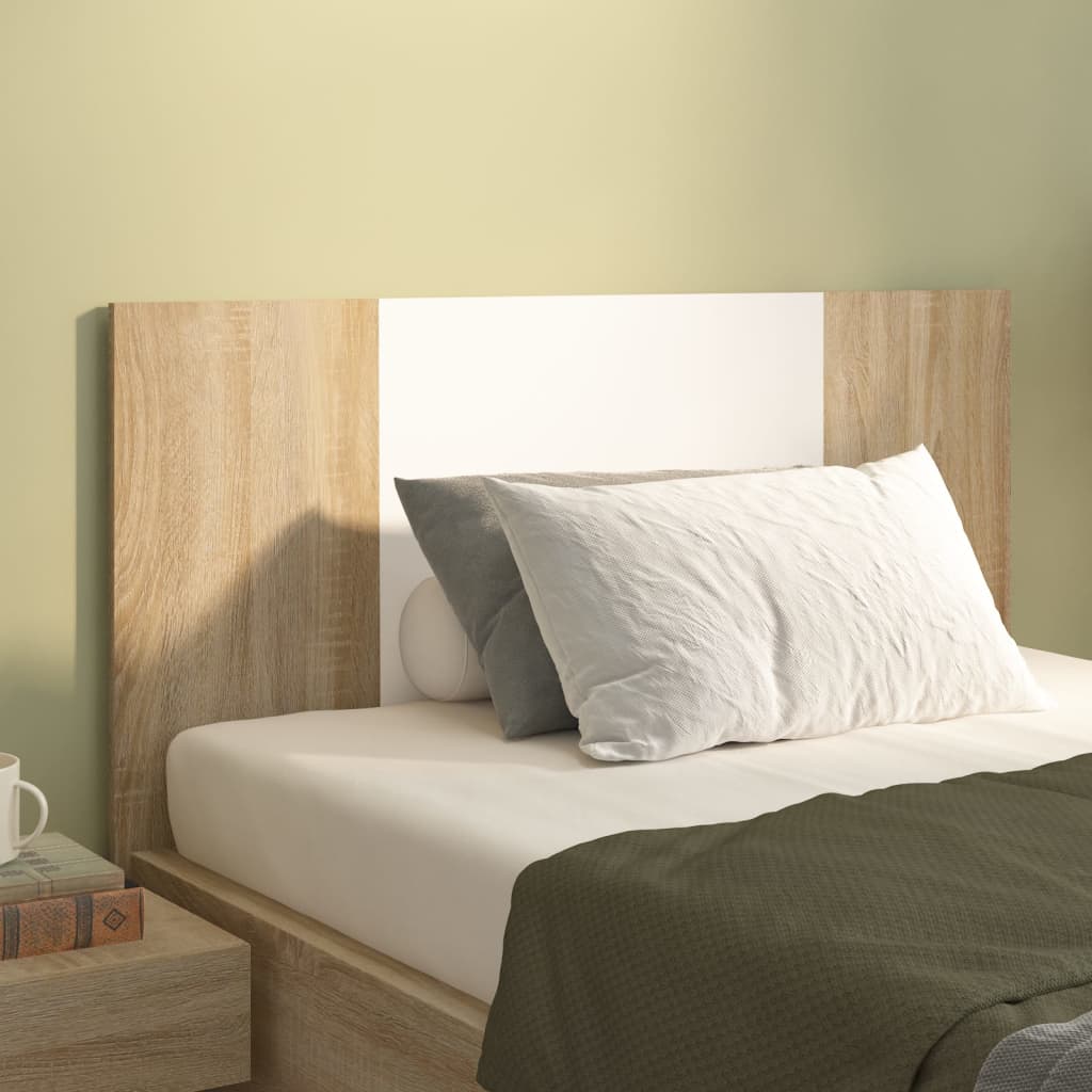 Cabeceira cama 120x1,5x80 cm derivados madeira branco/sonoma
