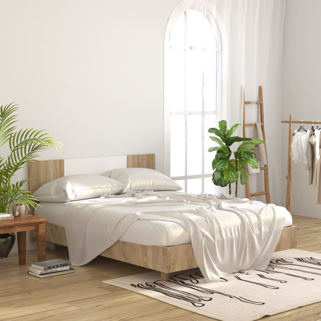 Cabeceira cama 160x1,5x80cm cm derivados madeira branco/sonoma