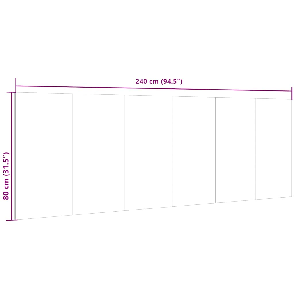 Cabeceira parede 240x1,5x80cm derivado madeira branco brilhante