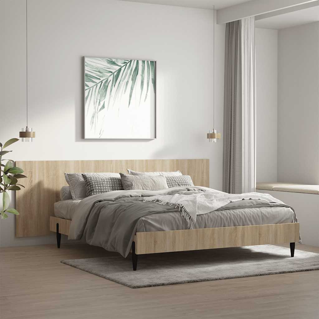 Cabeceira parede 240x1,5x80cm derivado madeira branco brilhante