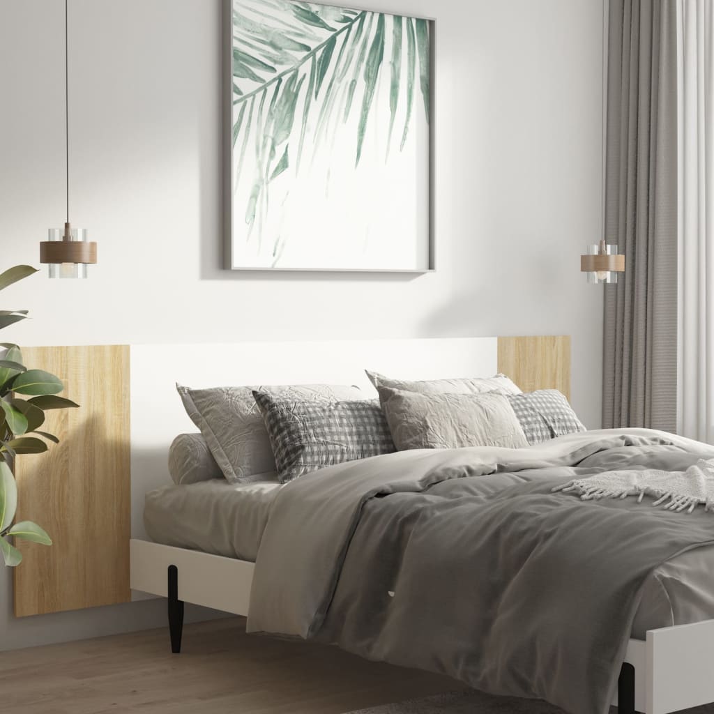 Cabeceira 240x1,5x80cm derivados madeira branco/carvalho sonoma