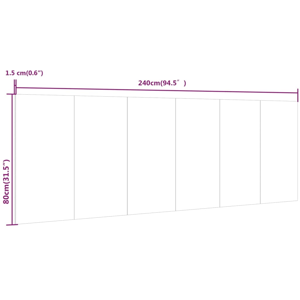 Cabeceira 240x1,5x80cm derivados madeira branco/carvalho sonoma