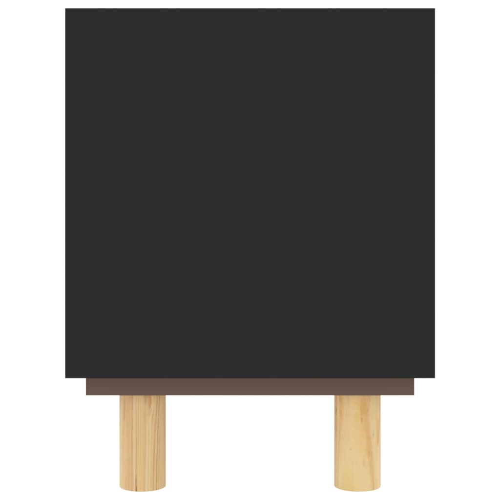 Móvel de TV 80x30x40 cm pinho maciço/vime natural preto