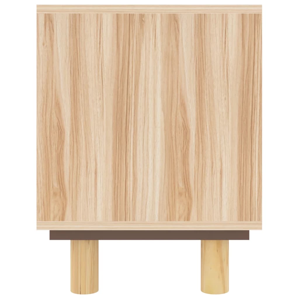 Móvel de TV 105x30x40 cm pinho maciço/vime natural castanho