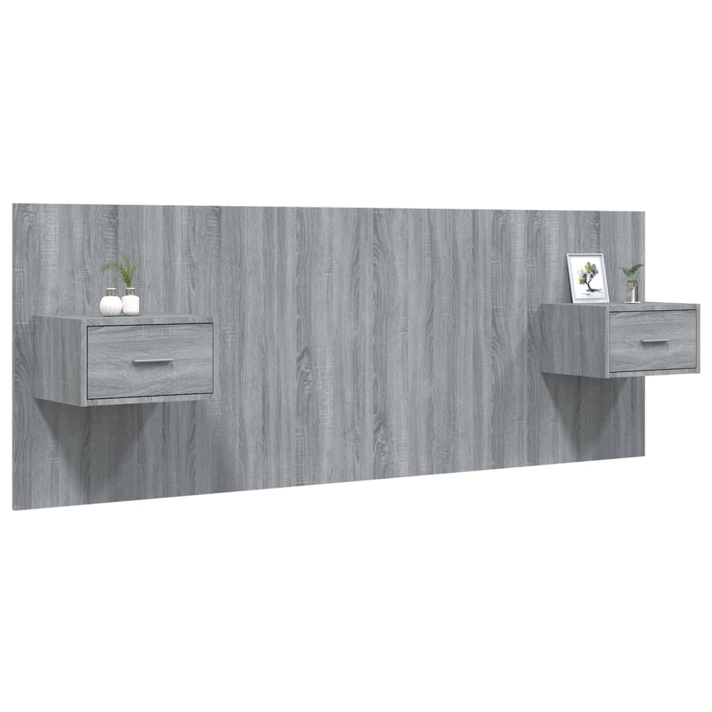 Cabeceira cama + armários madeira processada branco