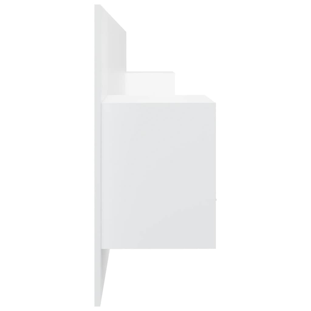 Cabeceira cama + armários madeira processada branco