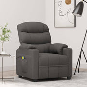 Poltrona de massagens tecido cinzento-escuro