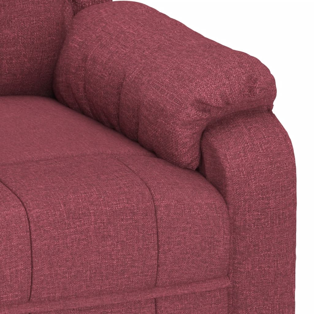 Poltrona de massagens elétrica reclinável tecido vermelho tinto