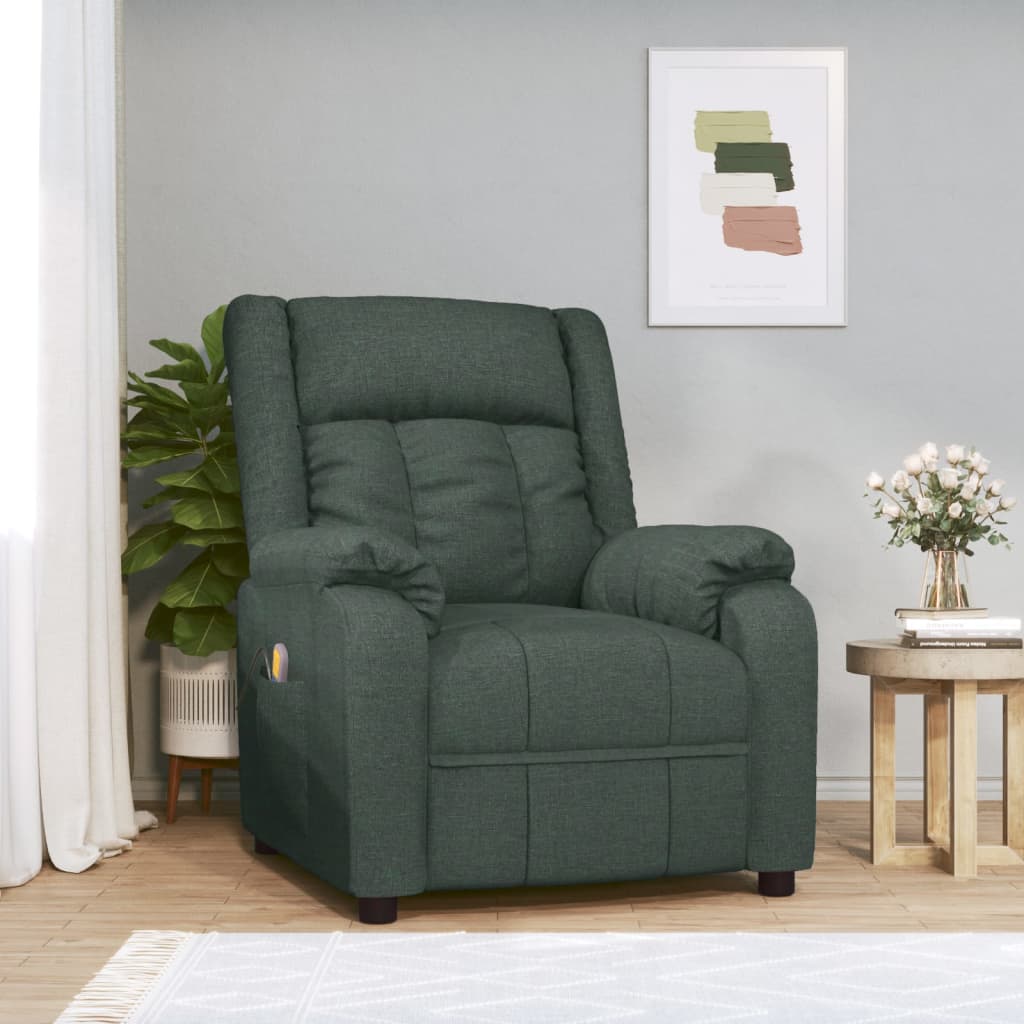 Poltrona de massagens tecido verde-escuro