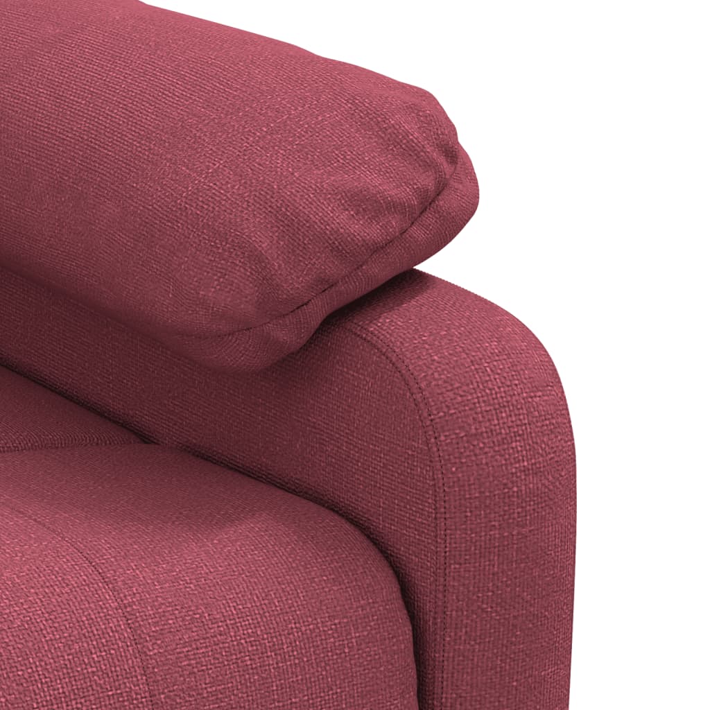 Poltrona de massagens elétrica reclinável tecido vermelho tinto