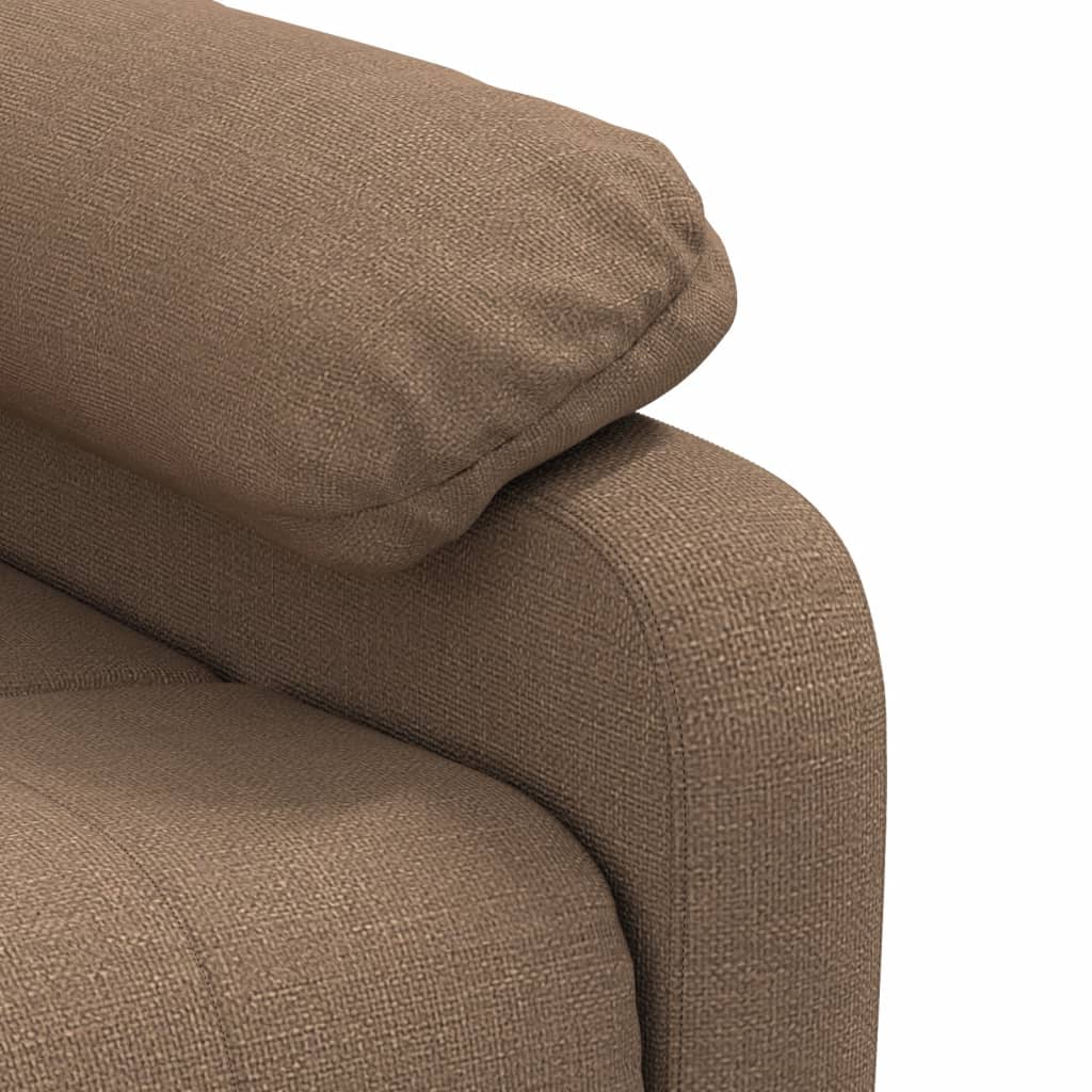 Poltrona de massagens reclinável tecido castanho