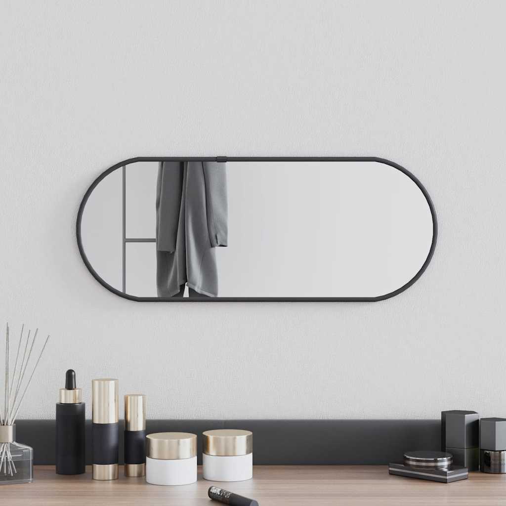 Espelho de parede 50x20 cm oval preto
