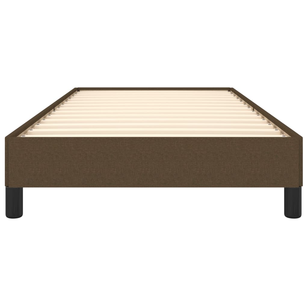Estrutura de cama sem colchão 80x200 cm tecido castanho-escuro