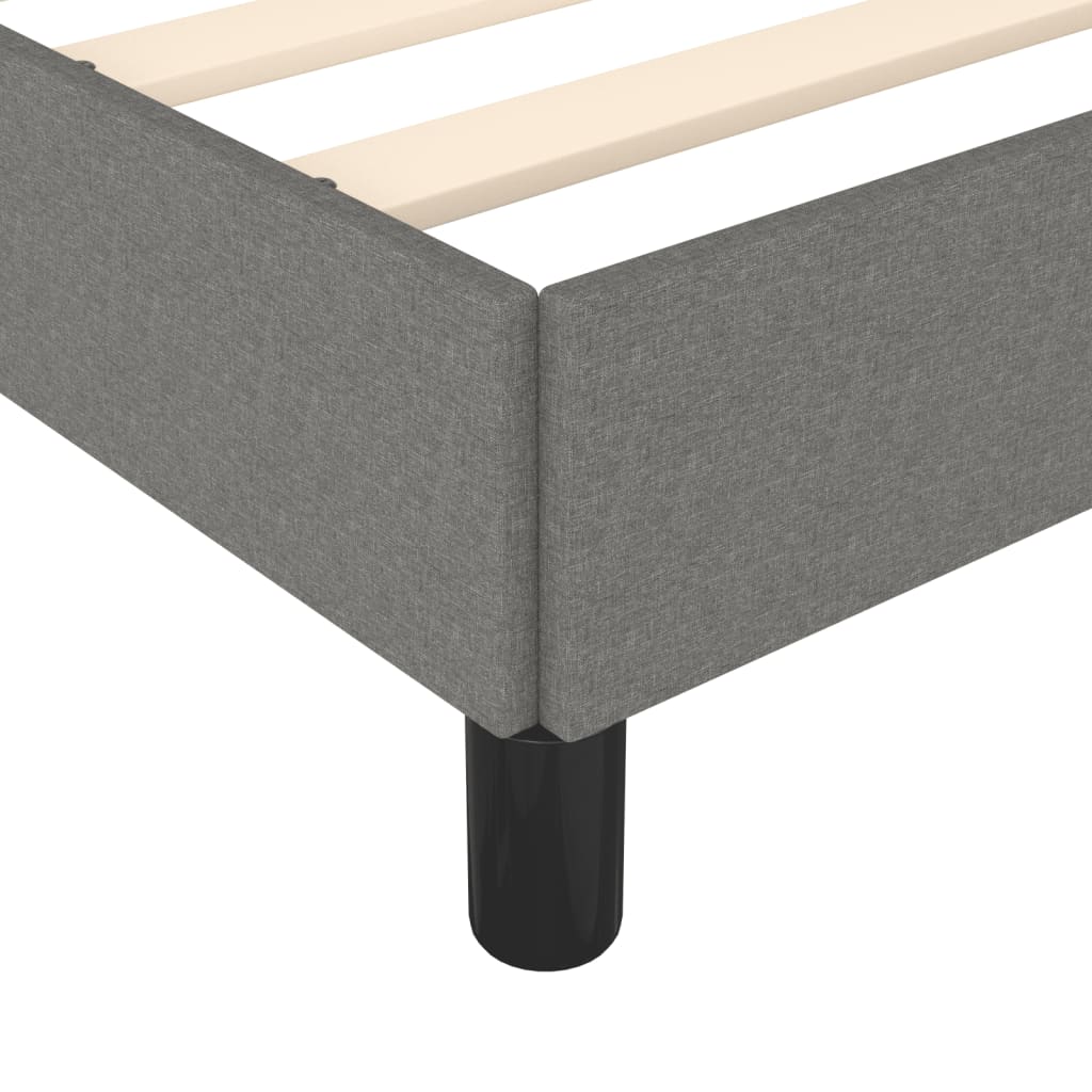 Estrutura de cama sem colchão 90x190 cm tecido cinzento-escuro