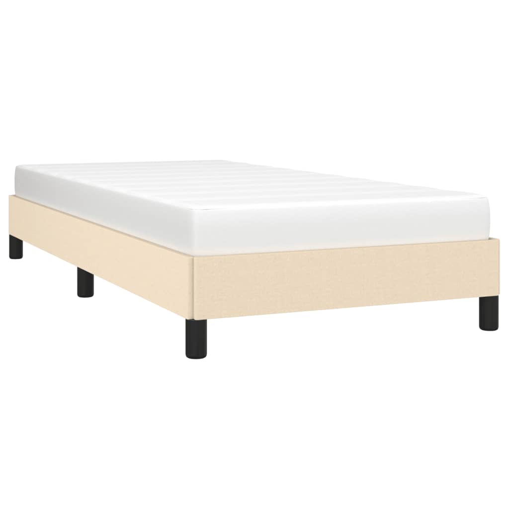 Estrutura de cama sem colchão 90x200 cm tecido creme