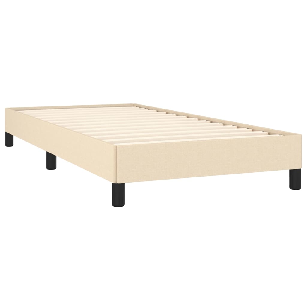 Estrutura de cama sem colchão 90x200 cm tecido creme