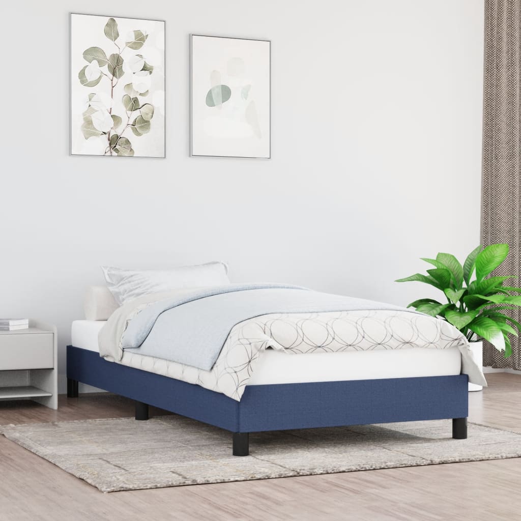 Estrutura de cama sem colchão 90x200 cm tecido azul