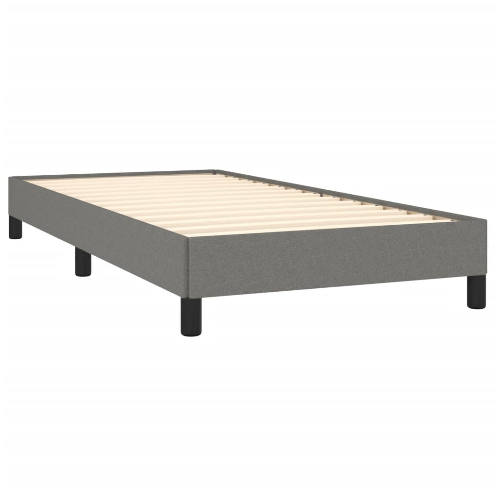 Estrutura de cama sem colchão 100x200 cm tecido cinzento-escuro