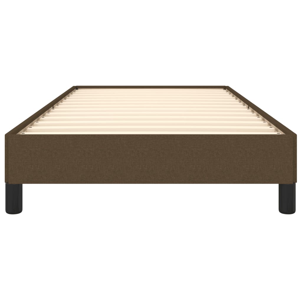 Estrutura de cama sem colchão 100x200 cm tecido castanho-escuro