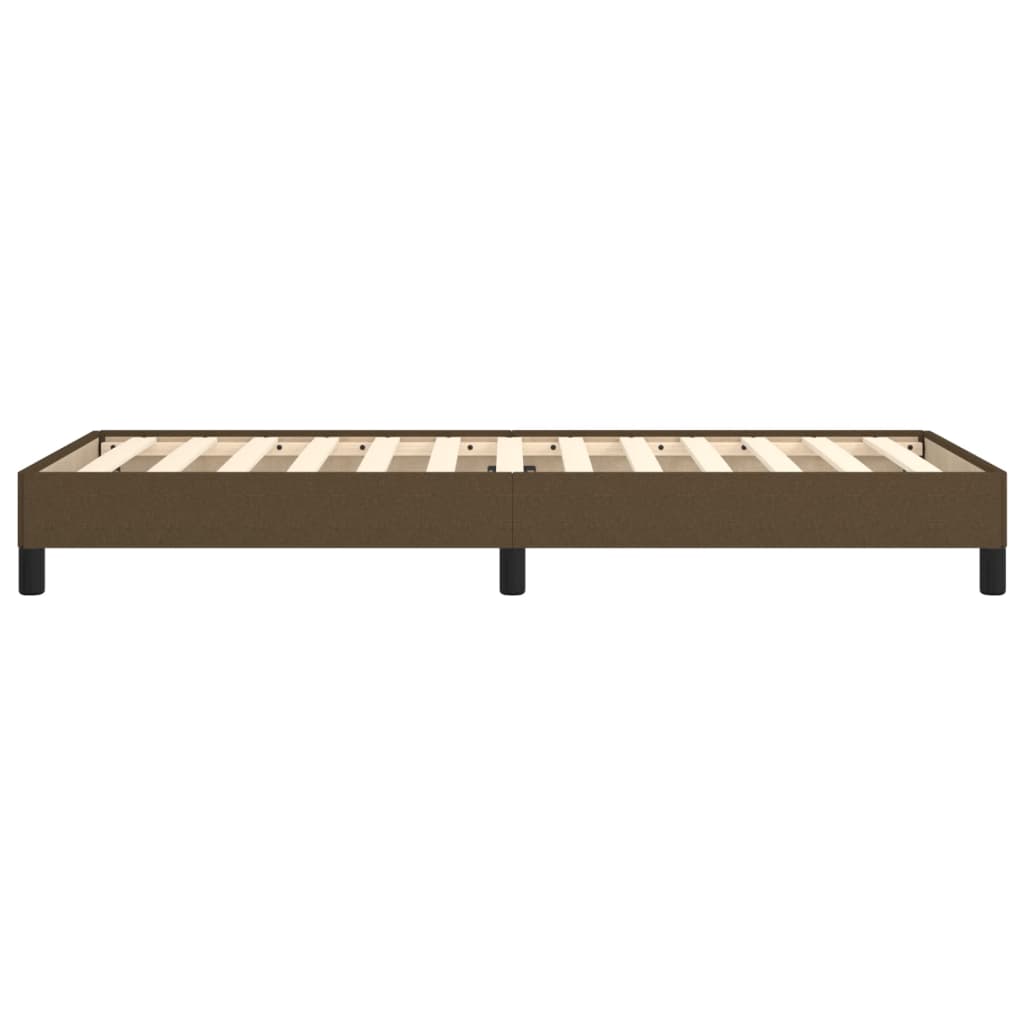 Estrutura de cama sem colchão 100x200 cm tecido castanho-escuro