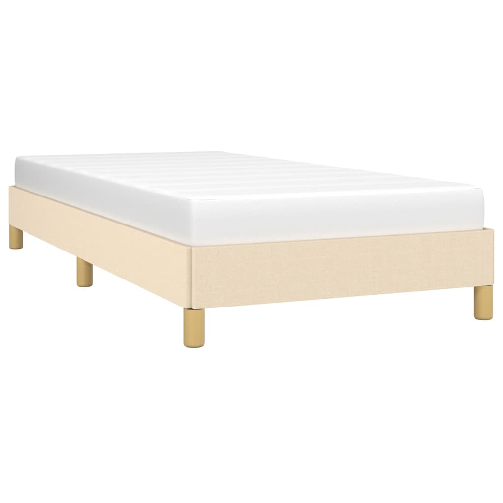 Estrutura de cama sem colchão 100x200 cm tecido cor creme