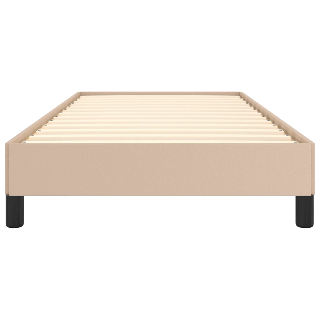 Estrutura de cama 100x200 cm couro artificial cappuccino