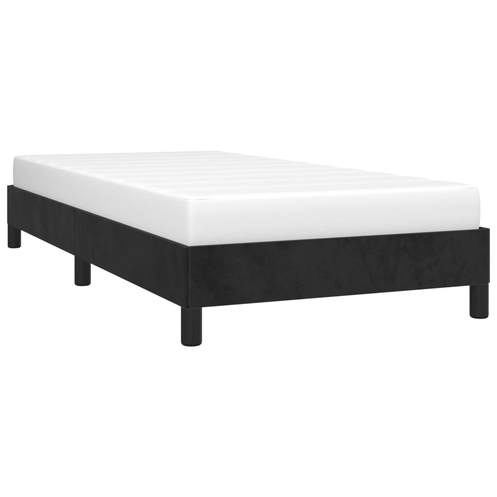 Estrutura de cama sem colchão 100x200 cm veludo preto