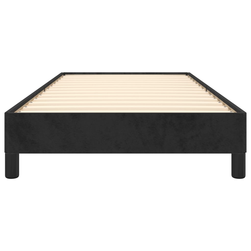 Estrutura de cama sem colchão 100x200 cm veludo preto