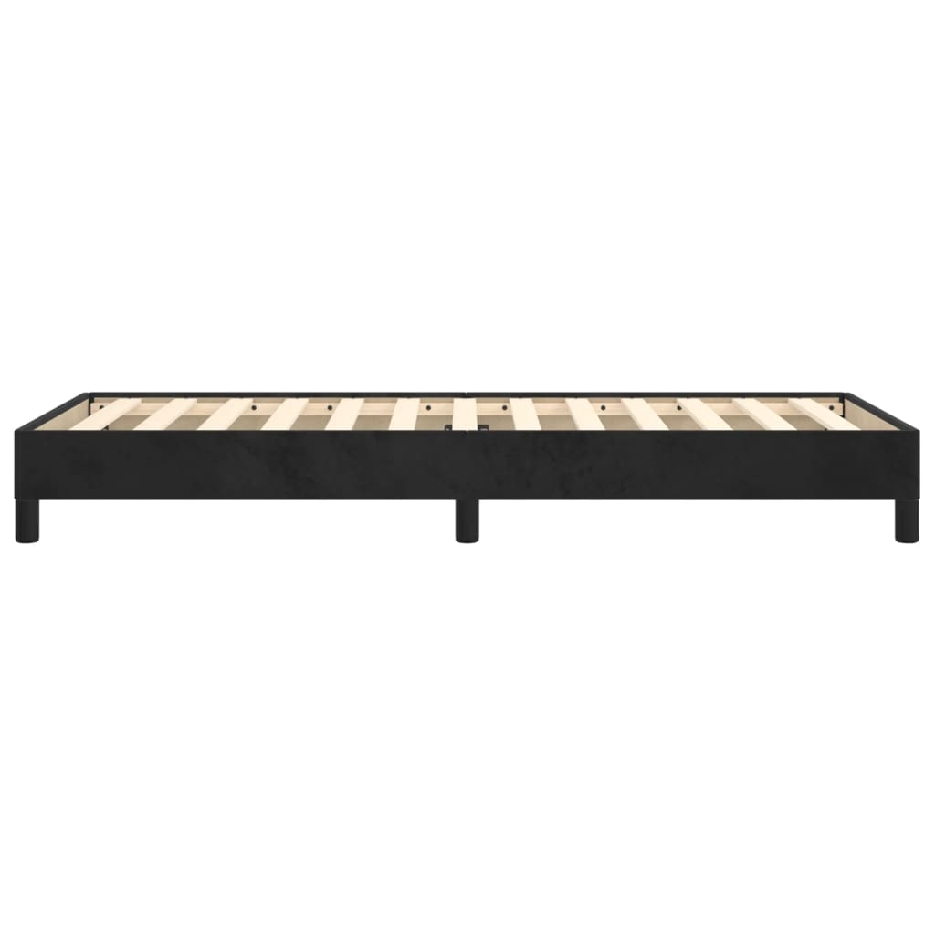 Estrutura de cama sem colchão 100x200 cm veludo preto