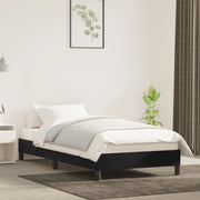 Estrutura de cama sem colchão 100x200 cm veludo preto