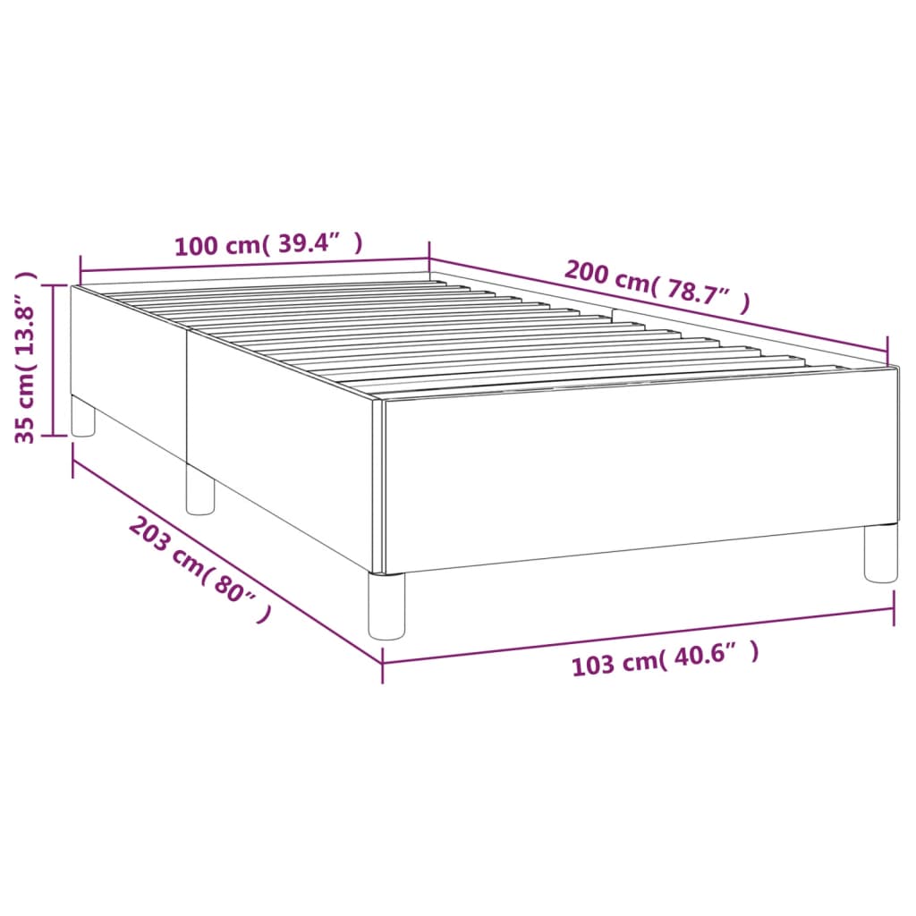 Estrutura de cama sem colchão 100x200 cm tecido preto
