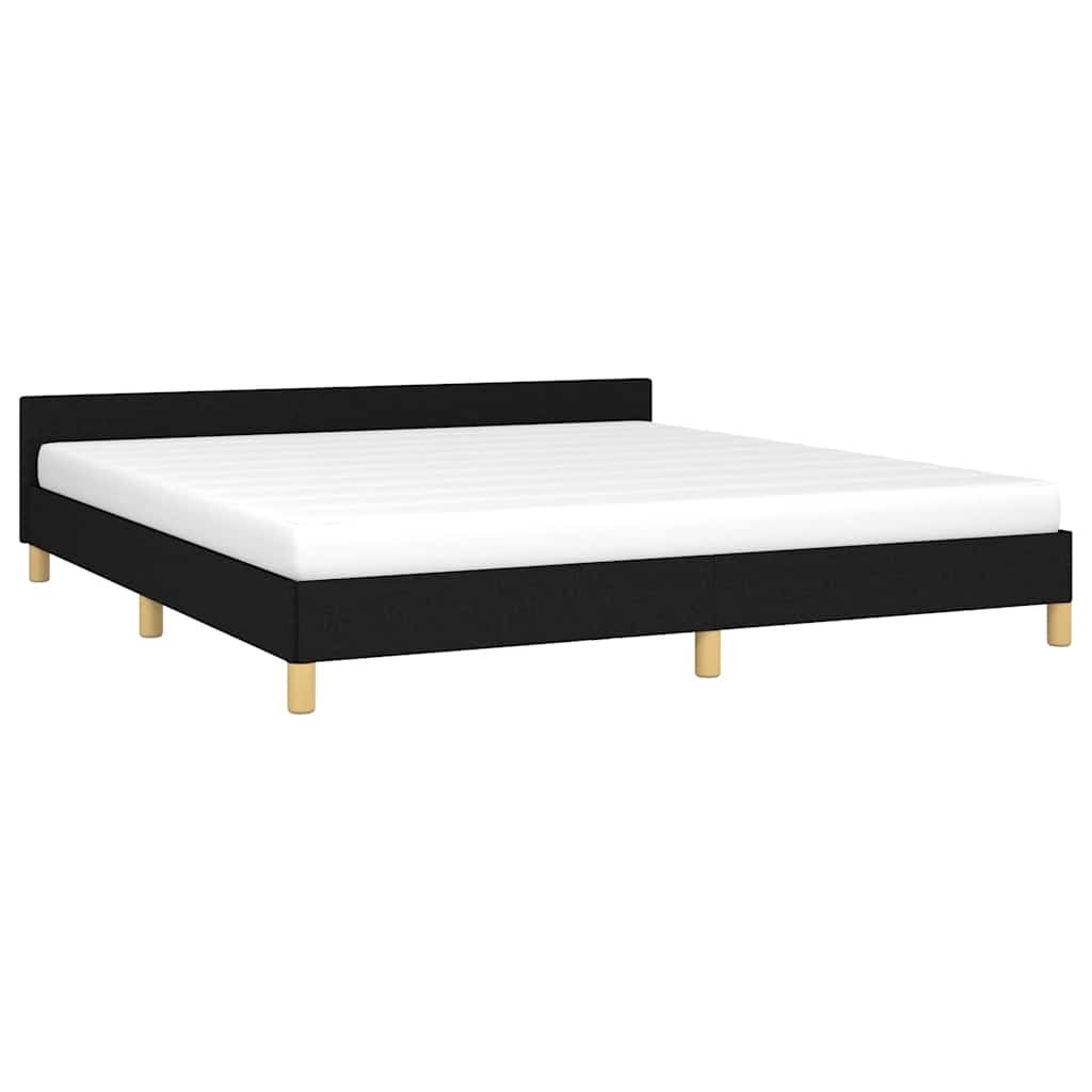 Estrutura de cama sem colchão 180x200 cm tecido preto
