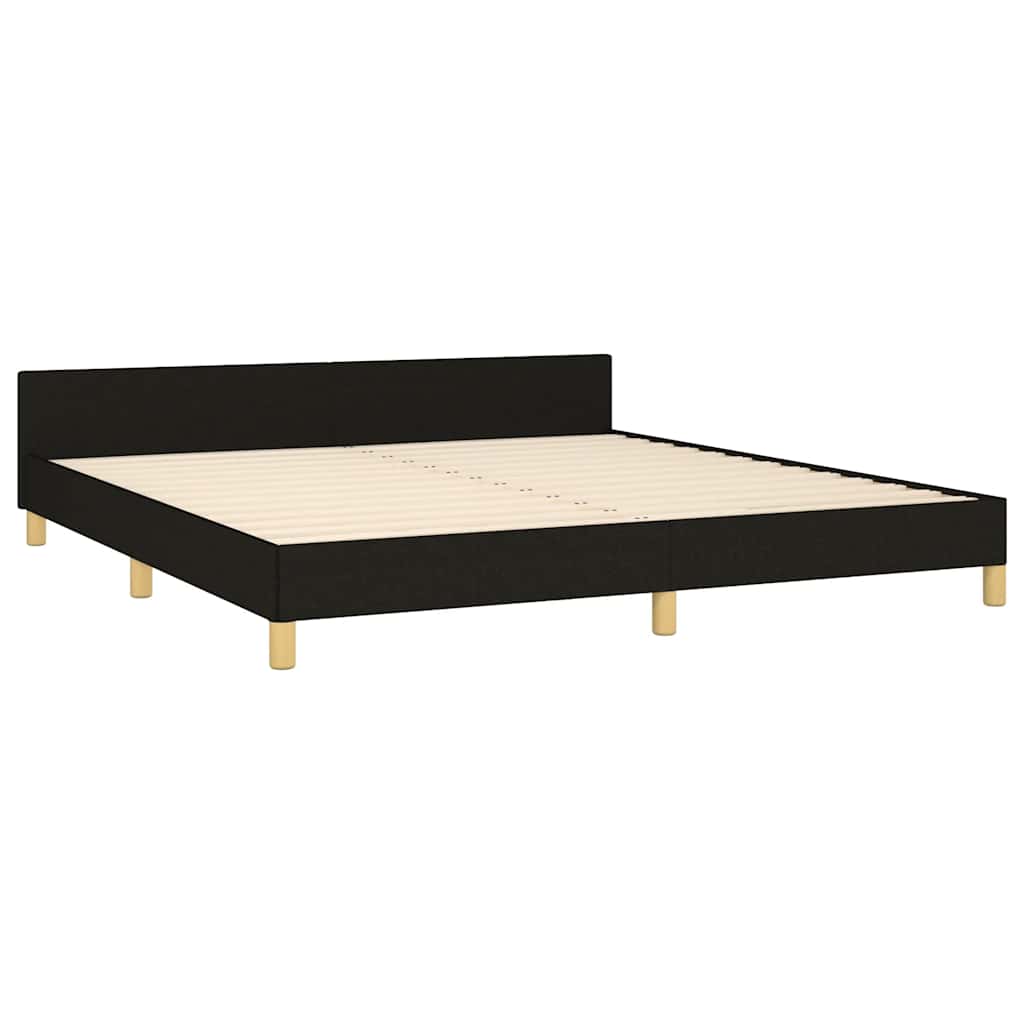 Estrutura de cama sem colchão 180x200 cm tecido preto