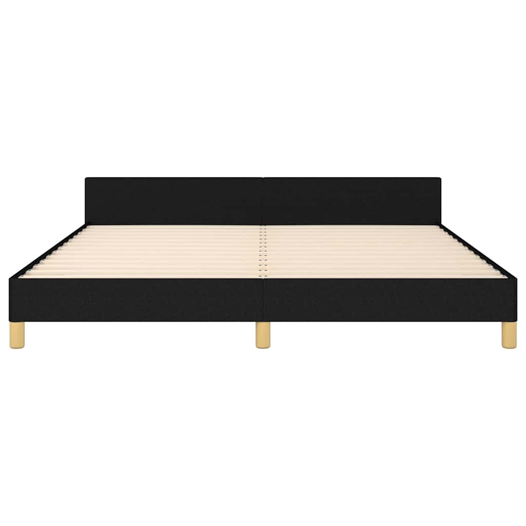 Estrutura de cama sem colchão 180x200 cm tecido preto