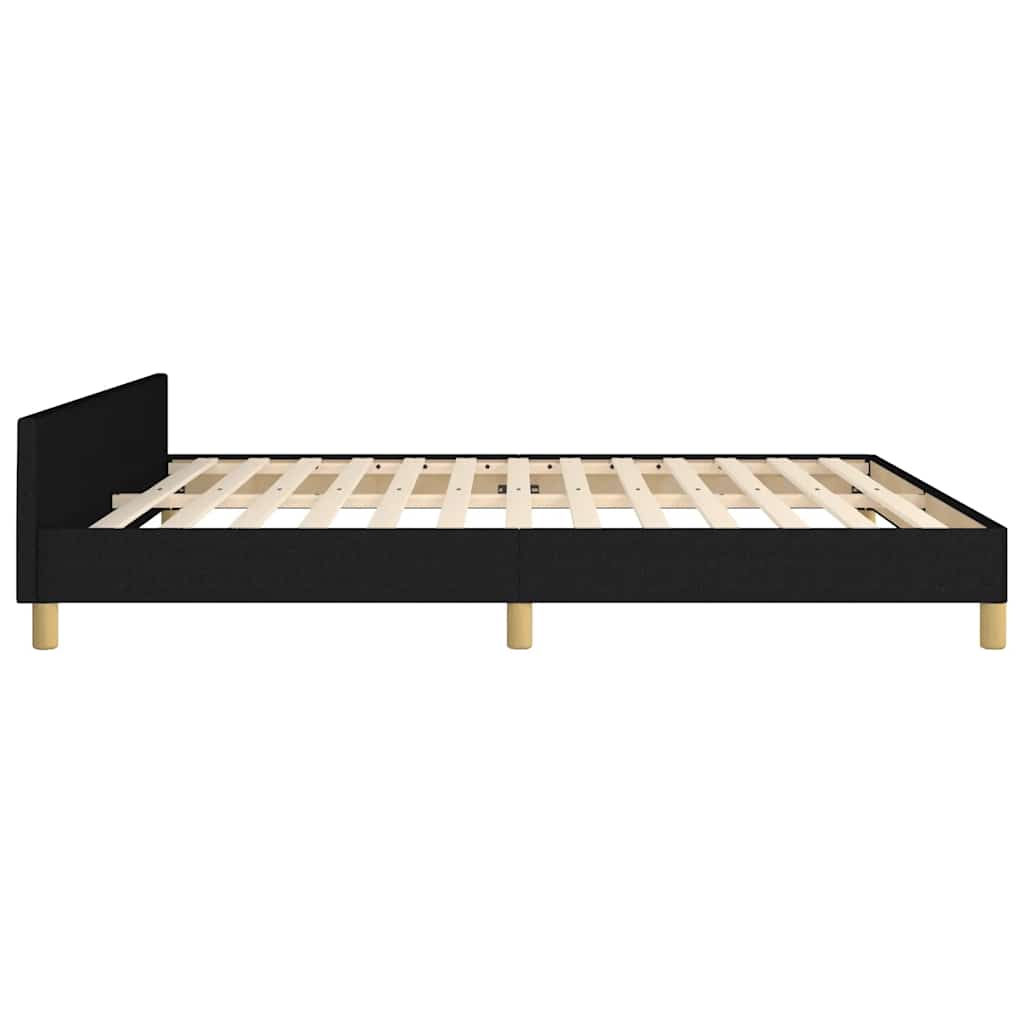 Estrutura de cama sem colchão 180x200 cm tecido preto