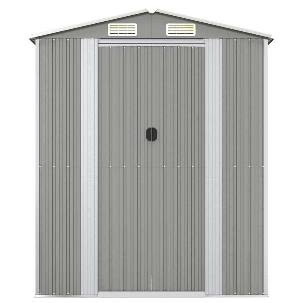 Abrigo de jardim 192x108x223 cm aço galvanizado cinzento-claro